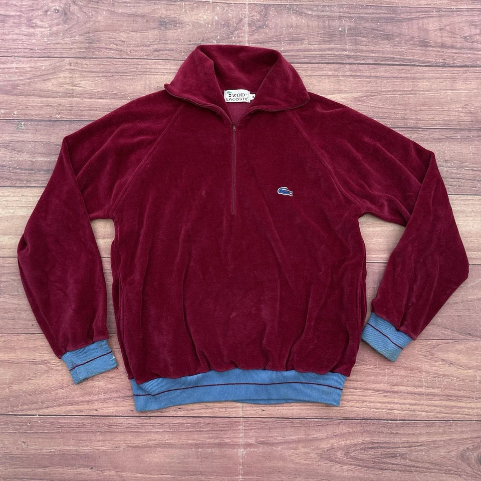 Conjunto de chándal vintage de terciopelo Izod Lacoste años 80 cremallera completa chaqueta + pantalones para mujer M’s Foto 2 de 4