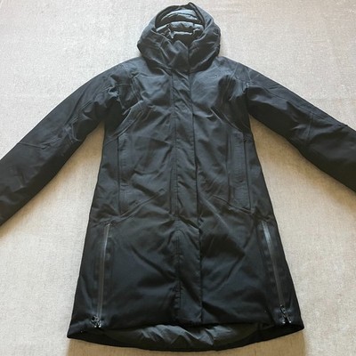 The North Face Parka Shell Gore-Tex Zip Jacket Women Small Black Trench Winter