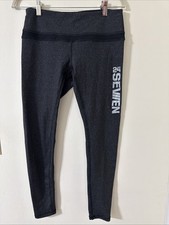 24 Seven Workout Comfort Gray Leggings Women's Size Medium Made in USA