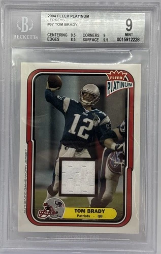 Tom Brady 2004 Fleet Platinum Jerseys /765 BGS 9 GAME WORN BRADY PATCH📈