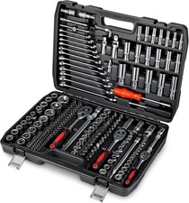 216PCS Socket Set 1/4 3/8 1/2" Spanner Drive Ratchet Wrench Mechanic Tool Set