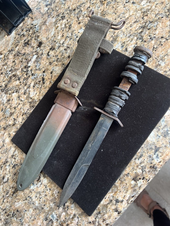 US WW2 M3 Military Knife US M8 BM Sheath Needs Restoring See Notes For ...