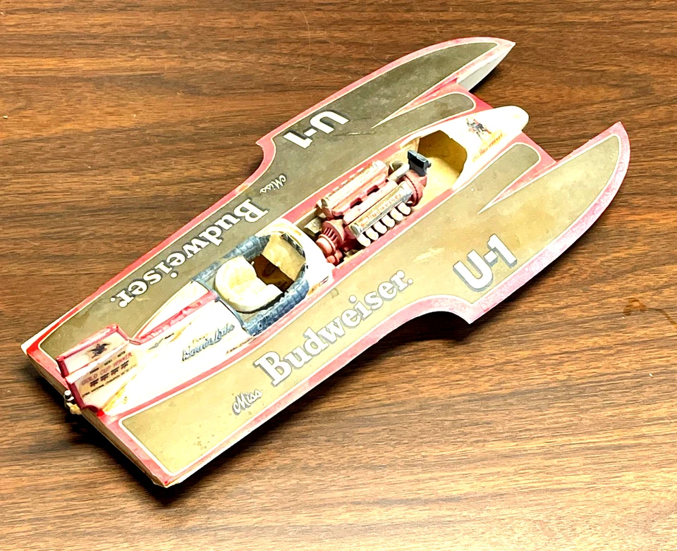 Miss Budweiser Ron Snyder Unlimited Hydroplane U1 Racing 70's /80's Boat Model - Image 2 of 4