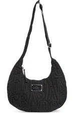 Marc Jacobs Jumbled Logo Workwear Quilted Nylon Shoulder Bag ~NWT~ Black