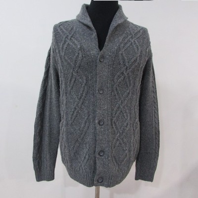 GANT Aran Lamb s Wool Blend Cardigan Grey Chest 46/48 Size XL SKU Y13292