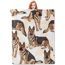 German Shepherd Blanket, Dog-Themed Fleece Throw with German Shepherd Design,...