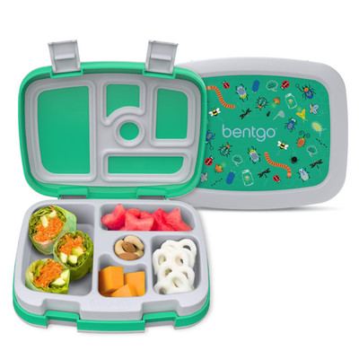 Bentgo Kids Prints Leak-Proof, 8.5 in. x 6.5 x 2 in., Bug Buddies 