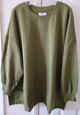 Old Navy Olive Hunter Green Relax Tunic Fleece Sweatshirt XL 1X 2X 18 20 XLarge