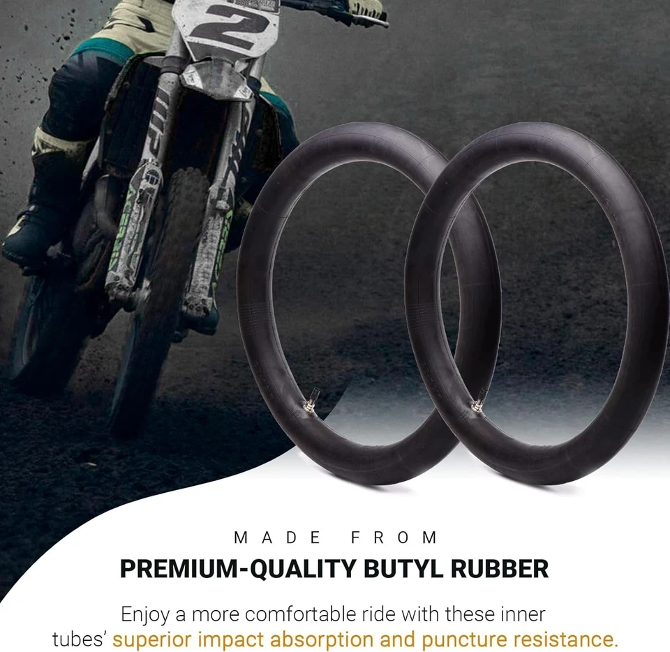 2-Pack -17”（70/100-17） Motorcycle Inner Tubes - Compatible with Honda, Coolst... Foto 4 de 4