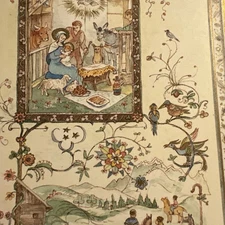 Vtg Christmas Card Religious Baby Jesus Caspari Ursula Arndt Nativity Story