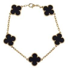 Bracciale Van Cleef & Arpels Alhambra 5P Onice Oro Au750 Gioielli 155799