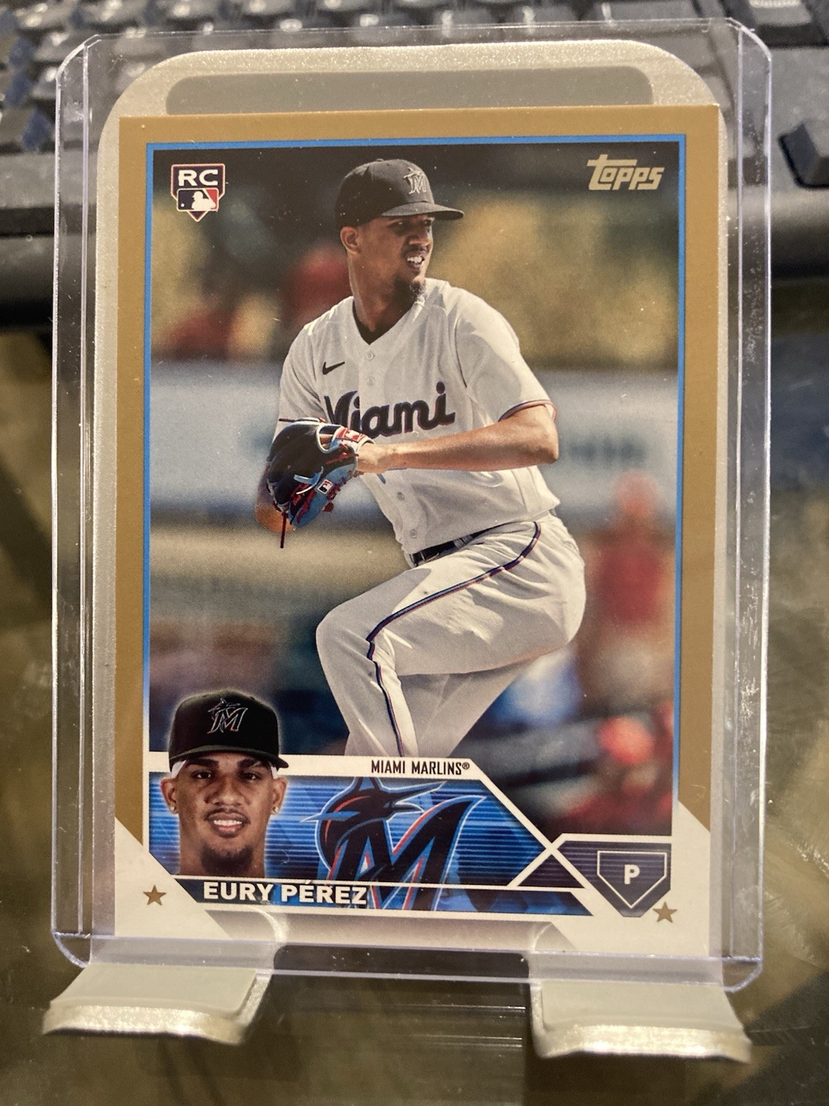 2023 Topps Update Series - Eury Perez #US139 Gold 795/2023 (RC)