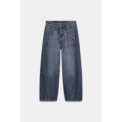 ZARA JEANS Z1975 WIDE-LEG LOOSE STITCHING
