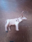 vintage playmobil ldark brown longhorn with spots animal