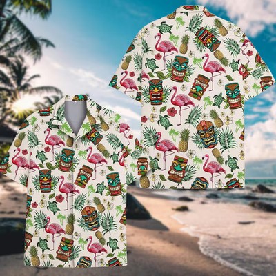 Tropical Tiki Hawaiian Shirt Aloha Beach Summer Vacation Mens Womens