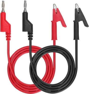 QESSUVNC 2 Stücke Messleitungen 4mm Multimeter Mit Bananenstecker Zu Krokodilklemmen,
