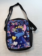 Disney Stitch Crossbody Bag Lilo  Stitch All Over Print Hearts Black Adjustable