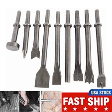 9 Pack Pneumatic Air Hammer Chisel Bits Set Heavy Duty Metal Working Chisels