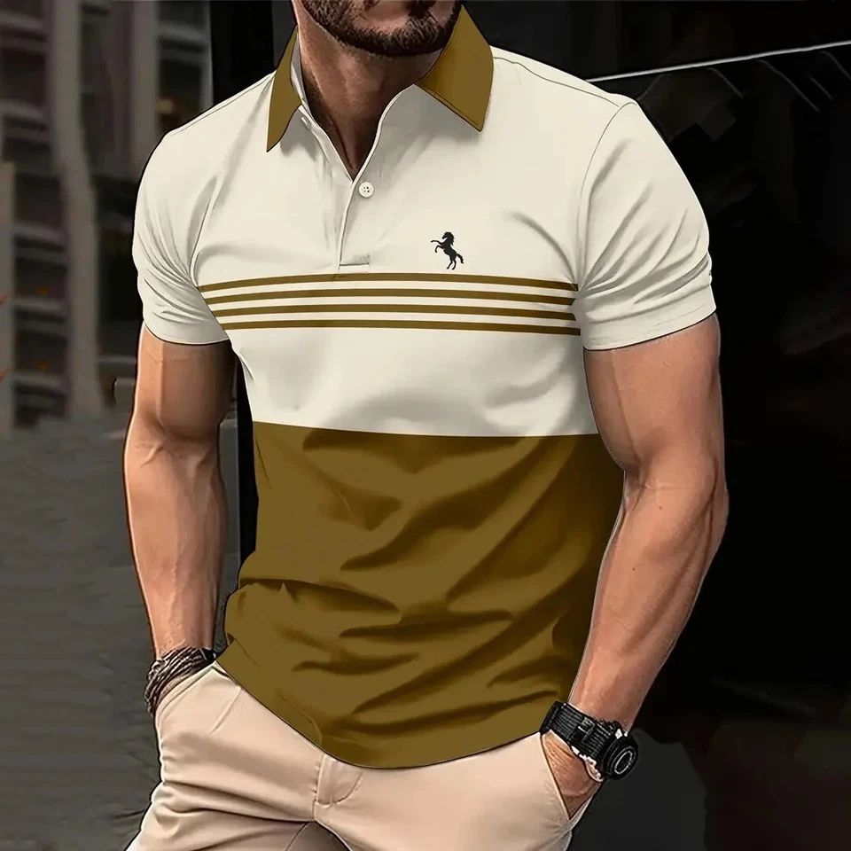 Men's Business Polo Shirt Short Sleeve Summer Casual Smart Fashion Top Gym Gift - Image 4 of 4