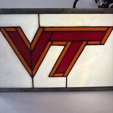Stained Glass Virginia Tech Hokies Logo Wall Art Home Decor Bar Style NCAA VT