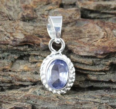 3,50 Ct Natürlicher Ovaler Blauer Saphir Anhänger Silber 925 AGI Zertifiziert - Bild 1 von 4