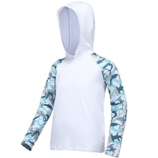 Boys Rash Guard Swim Hoodie UPF 50 Sun Protection Long Sleeve Shirt