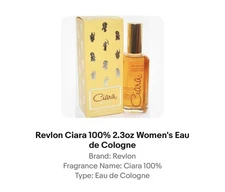 Revlon Ciara 100% 2.3oz Women's Eau de Cologne