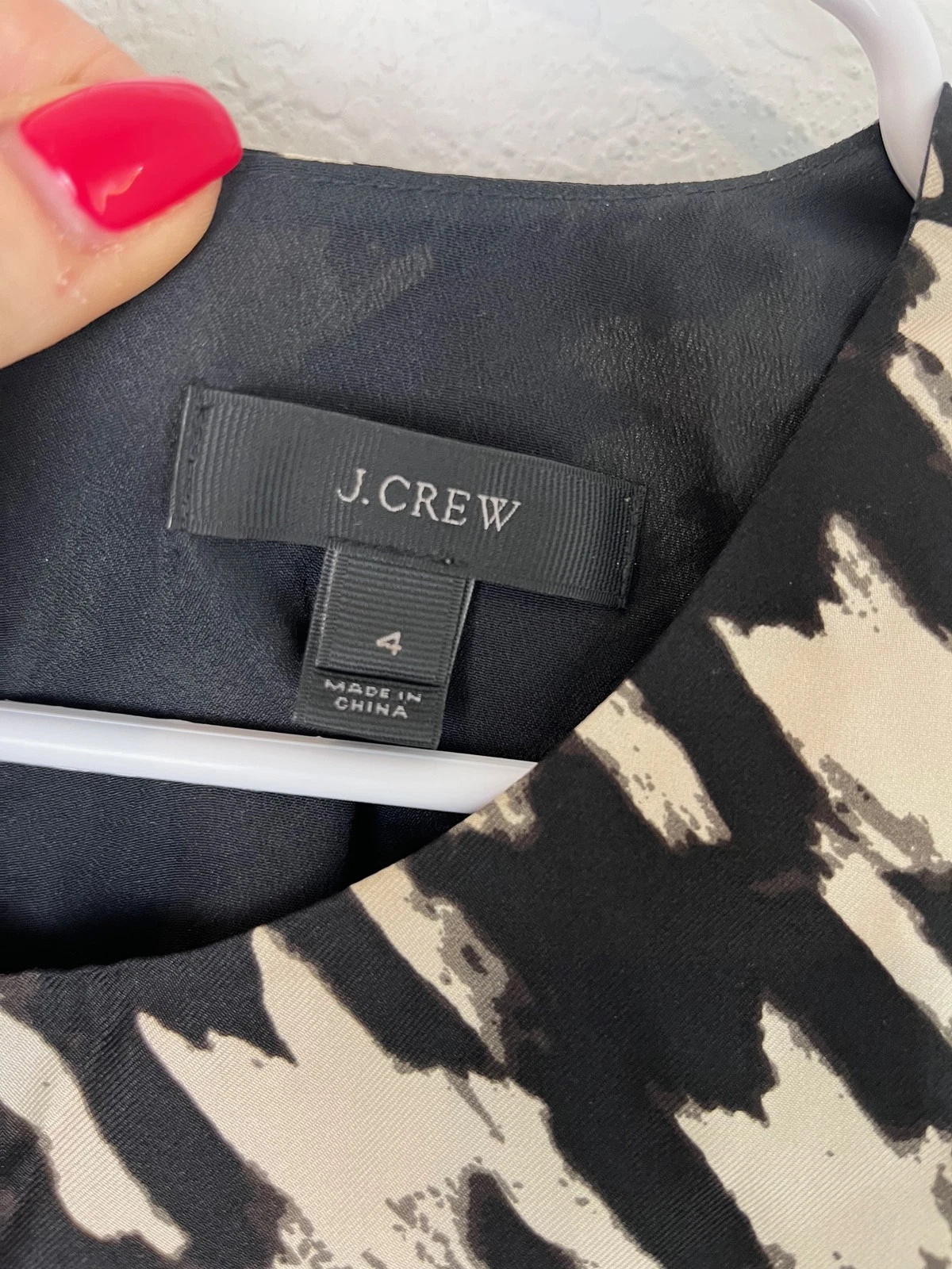 VETEMENTS Abito J Crew donna 4 nero panna pied de poule seta senza maniche orlo arricciato festa