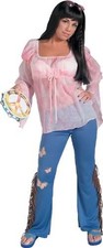 Love Child Hippie Girl Woman 60's Retro Fancy Dress Up Halloween Adult Costume