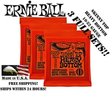 ** 3 SETS! ERNIE BALL SKINNY TOP HEAVY BOTTOM ELECTRIC GUITAR STRINGS 2215 **