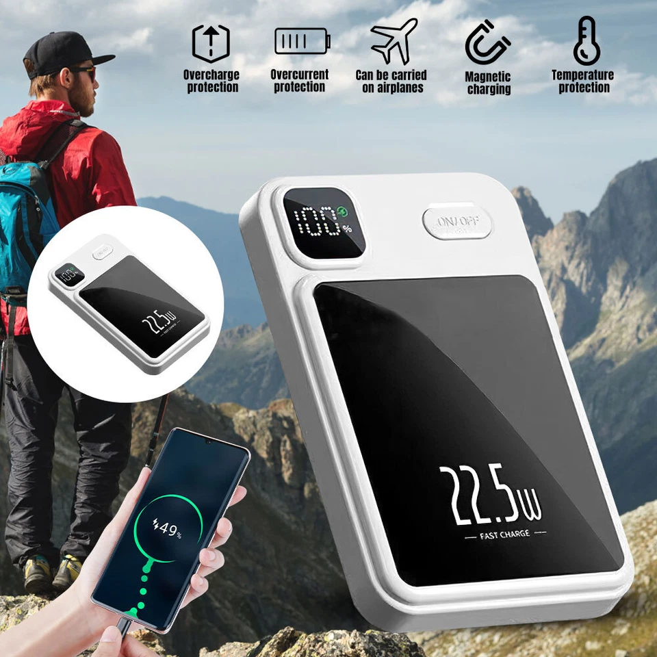 Fast Magnetic Power Bank Wireless Charger 10000 mAh for IPhone Android Universal - Image 3 of 4