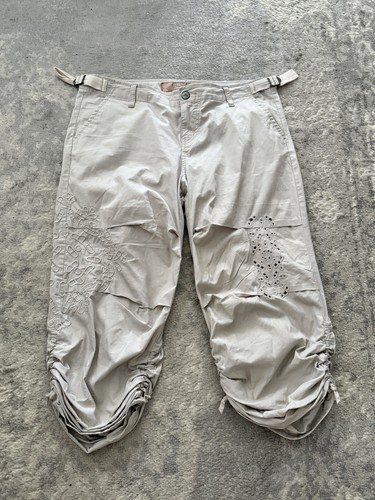 Vintage 90s Y2K Candies Khaki Low Rise Cargo Capri Pants Juniors Size 9 - 第 1/13 張圖片