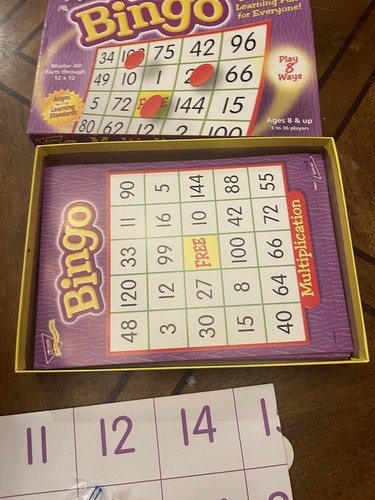 TREND Multiplication Bingo Game With all Pieces. Learning Made Easy - Picture 2 of 5