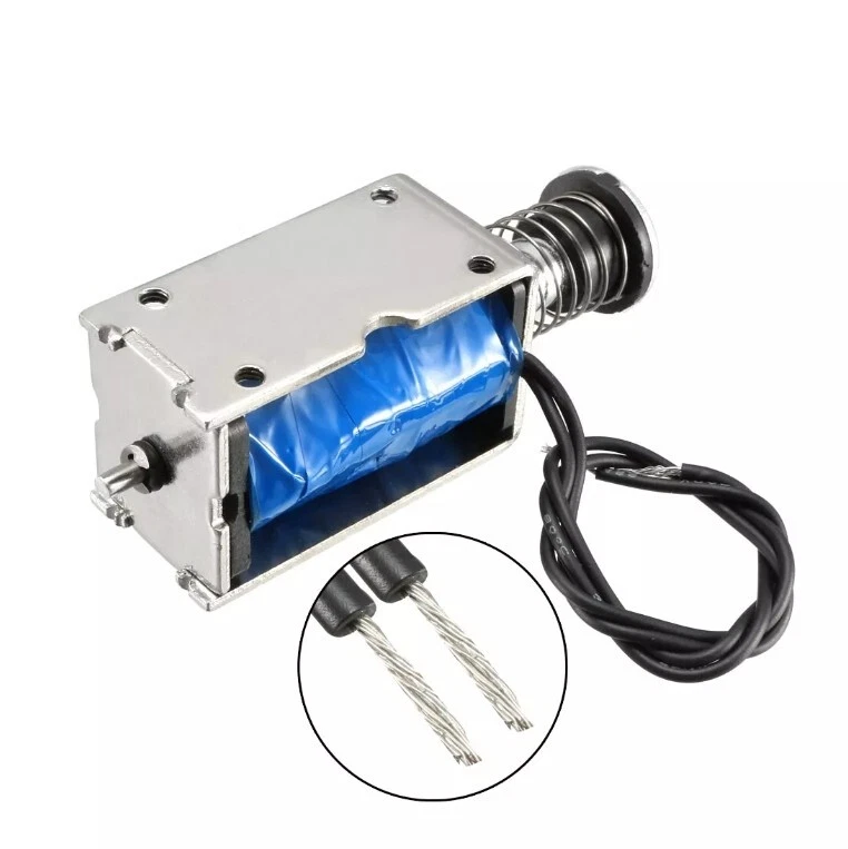DC 12V 24V 45N 10mm Pull Push Type Frame Linear Motion Solenoid Electromagnet - Image 4 of 4