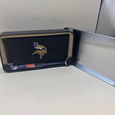 Minnesota Vikings NFL Embroidered Leather Checkbook Cover By Rico - New