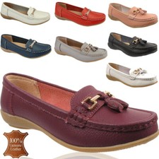 Ladies Genuine Leather Jo&Joe Loafers Casual Formal Work Slip On Moccasins Shoes