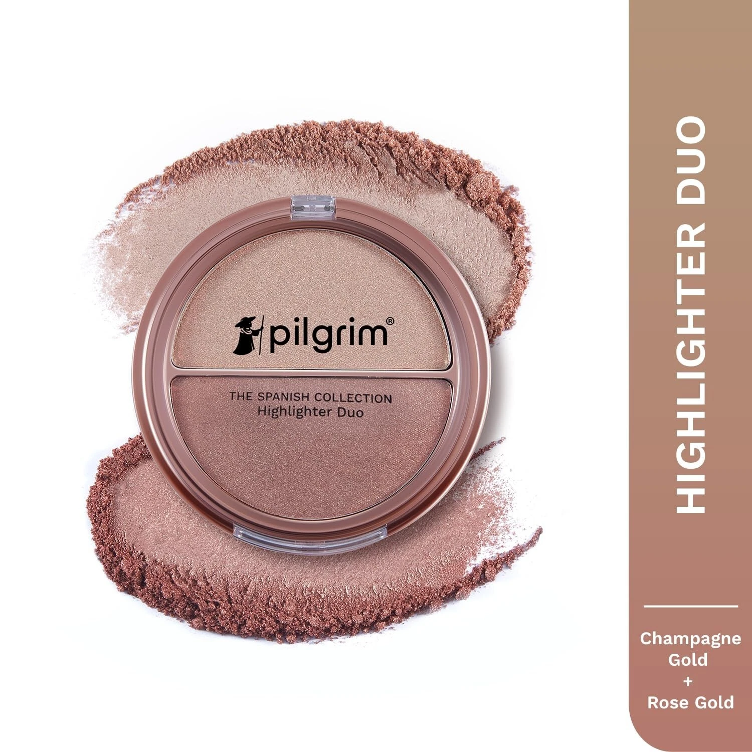 Pilgrim Highlighter Duo Lightweight 11g Shade Champagne Gold & Rose Gold