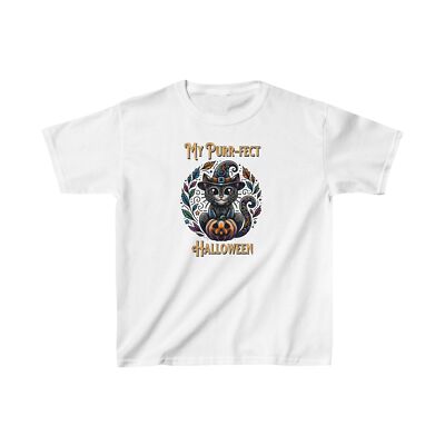 Kids Halloween Shirt, My Purrfect Halloween V1''Kids Spooky Witch Pumpkin T-Shirt