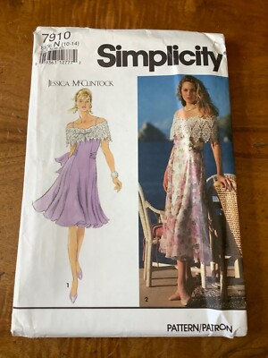 Simplicity SEWING PATTERN 7910 Misses EVENING SUN PARTY DRESS Size 10-14 UNCUT