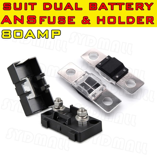80A MIDI ANS FUSES HOLDERS SUIT DUAL BATTERY OR SOLAR 80AMP BOLT DOWN