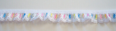 3 Yds. Ruffled/Gathered Laces 5/8'' to 1'' Wide Shiny Solids and Prints