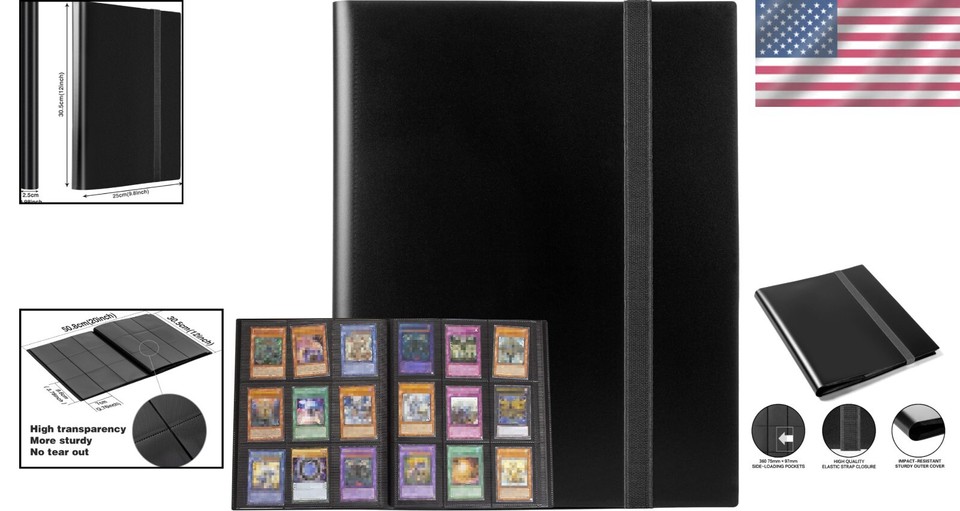 Durable Black 9 Pockets Card Album Folder Perfect for Trading Card