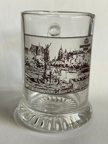 Dortmunder Union L glass Beer Stein from Dortmund, Germany. 1980 era. Rare - Picture 3 of 5