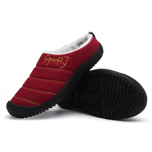Winter Cotton Slippers Waterproof Plush Lining Warm Men Women Slippers Outdoor- - Picture 40 of 65