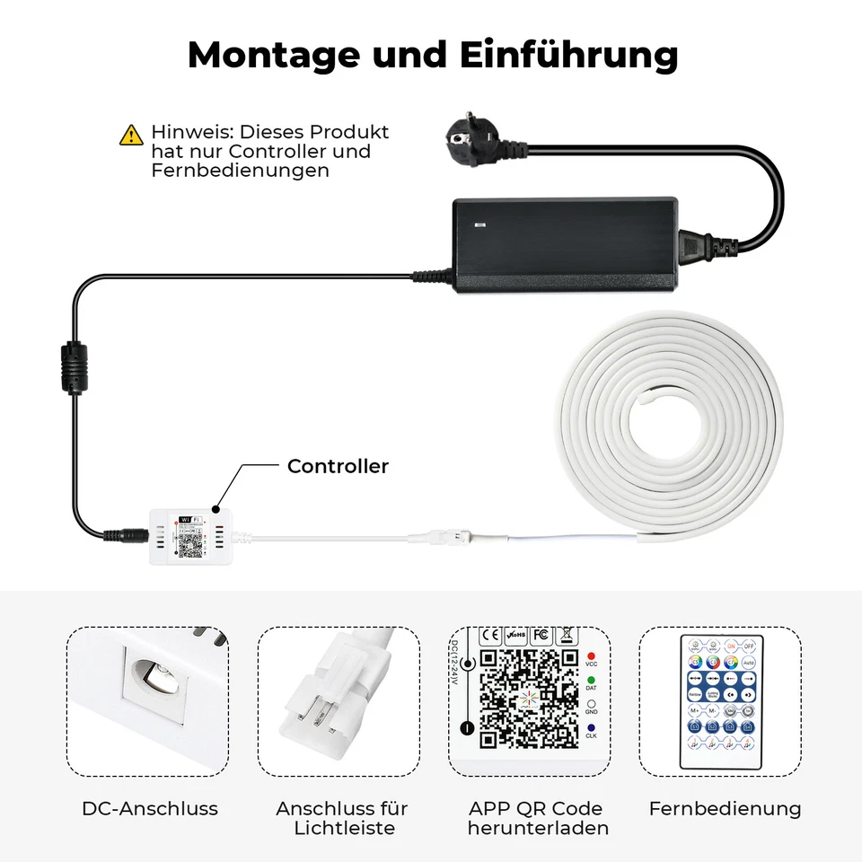 DC12V-24V WIFI/BT Music LED Controller Für WS2812B WS2811 RGB IC Pixel Stripe - Bild 4 von 4
