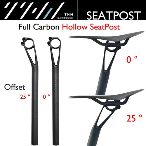 Carbon Hollow Seatpost 0/25°degree 27.2/30.8/31.6mm for Road Gravel MTB Bicycles - Picture 5 of 36