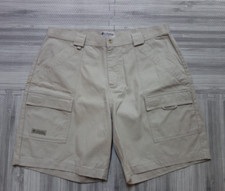 Vintage Columbia Shorts Cotton Hiking Cargo Inseam 9" Light Khaki Sz 36