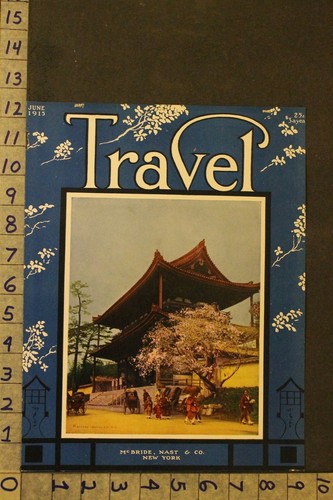 1915 JAPANESE TEMPLE KYOTO BUDDHISM RELIGION SHINTO TRAVEL MAG ORIGINAL ART VY29