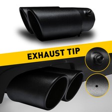 Car Stainless Steel Dual Exhaust Tip Exhaust Pipe Universal Black 2.4 Inlet