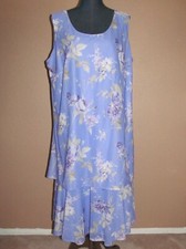 No Brand Lavender Purple Overlay Floral Below Knee Lined Dress Plus Size 20W